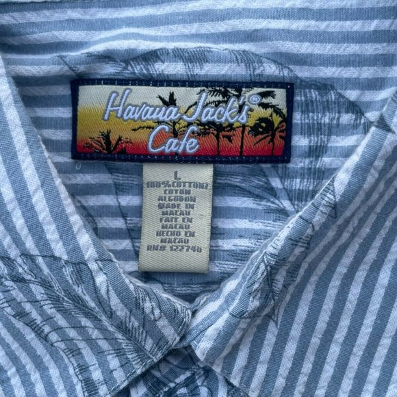 Havana Jacks Cafe Men Shirt Short Sleeve Hawaiian Casual Shirt Button Up Size L - Picture 3 of 8